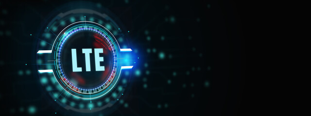 Business, Technology, Internet and network concept. LTE abbreviation, modern technology concept. 3d illustration