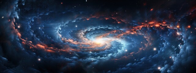 Wall Mural - stellar spiral galaxy amidst the starry depths of space.