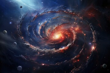 Wall Mural - stellar spiral galaxy amidst the starry depths of space.