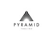 minimal pyramid triangle sun line logo design