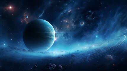 Wall Mural - Abstract Planet and Cosmic Space Background.