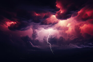 Wall Mural - Burgundy stormy night sky with dramatic effects