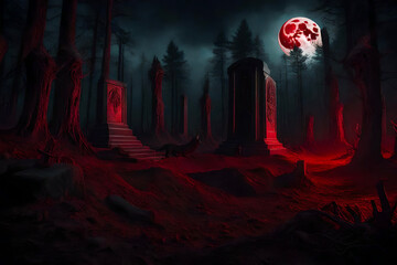 Wall Mural - scary halloween background