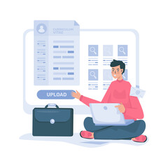 Wall Mural - job seekers upload document cv vector illustration