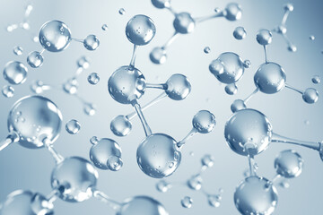 Wall Mural - molecule or atom, abstract structure for science or medical background, 3d illustration.