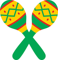 mexican wood maracas illustration