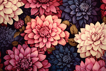 Wall Mural - Vivid floral backdrop with a variety of beautiful flowers