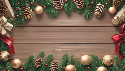 Wall Mural - Abstract Christmas background image Realistic oil painting style There is space for entering text.