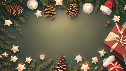 Wall Mural - Abstract Christmas background image Realistic oil painting style There is space for entering text.