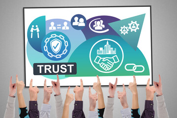 Wall Mural - Trust concept on a whiteboard