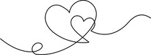 Continuous One Line Art Drawing Heart Shape Vector Illustration Of Minimalist Outline Love Concept