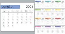 Calendar 2024 On Portuguese Language, Week Start On Monday