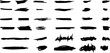 © Volodymyr - Highlighter Brush Set Hand Drawn Black Highlight Marker Stripes. Highlighter line black marker strokes lines. Highlighter underline scribbles. Paint pen handdrawn strokes. Vector illustration grunge