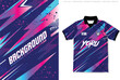 
sublimation t shirt jersey design striking halftone grunge stripes gradient purple pink blue, lightning thunder background pattern abstract, vector illustration