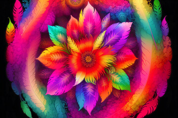  An abstract colorful flower background. Abstract Floral Symphony. Generative AI