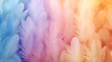 Pastel Colour Feather Abstract Background Texture. Generative AI.