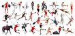© master1305 - Collage made of different people, men and women, professional athletes in divers kind of sports isolated over white background. Concept of sport, competition, achievements, event, game