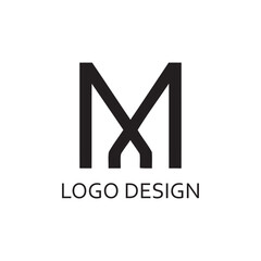 Wall Mural - Simple Black Letter M For Logo Company Design