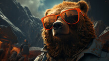 Cool Bear With Sunglasses. Teddy Bear In Sunglasses Teddy Bear In Sunglasses. Generative Ai