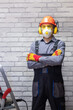 © Sergey - Industrial safety equipment to protect personal safety. Worker wearing in personal protective equipments.