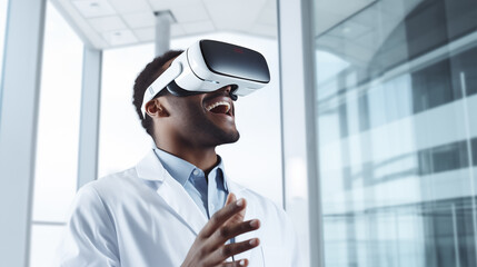 Wall Mural - doctor in virtual reality headset