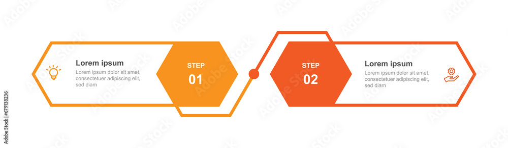 Two step process infographic template vector element Stock Vector ...