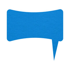 Sticker - Blue paper speech bubble on transparent background with copy space. Chat balloon png. Communication or comment sign.