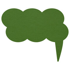 Wall Mural - Green paper speech bubble on transparent background with copy space. Chat balloon png. Communication or comment sign.