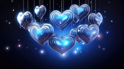 Wall Mural - galaxy cosmic heart background. bright stars night sky, romantic magic night, love and valentine’s d