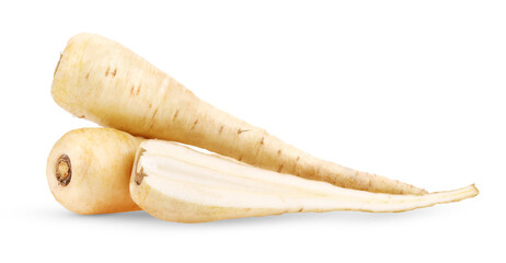 Wall Mural -  fresh parsnip roots on transparent png