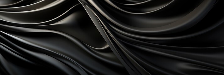 Aufkleber - Luxurious Black Silk Fabric Draped Elegantly