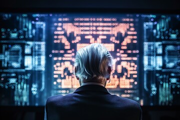 elderly man learning codes online