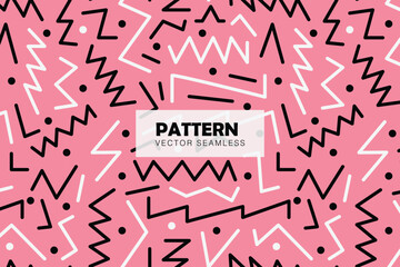 zig zag line shapes with dots seamless repeat pattern