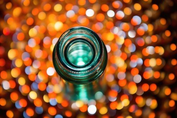 Poster - water droplets on a bottle creating bokeh