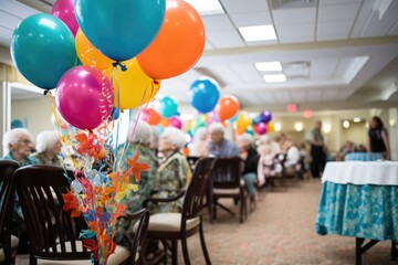 Canvas Print - decorative balloons at a retirement party