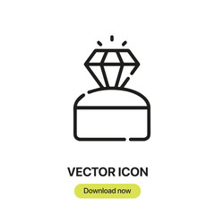 Fototapete - Diamond icon vector. Linear-style sign for mobile concept and web design. Diamond symbol illustration. Pixel vector graphics - Vector.