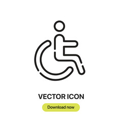Fototapete - Disability icon vector. Linear-style sign for mobile concept and web design. Disability symbol illustration. Pixel vector graphics - Vector.