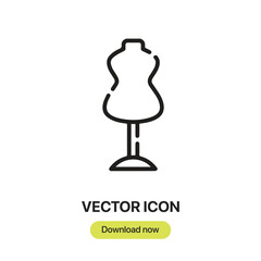 Poster - Mannequin icon vector. Linear-style sign for mobile concept and web design. Mannequin symbol illustration. Pixel vector graphics - Vector.