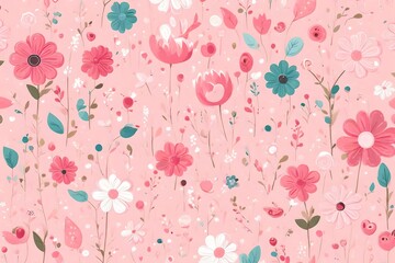 Lovely flower background for newborn baby, concept of newborn ba in pink color