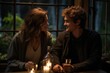 © sorin - Candid couples intimate date night at home, cherishing love as they bond over TV moments of togetherness
