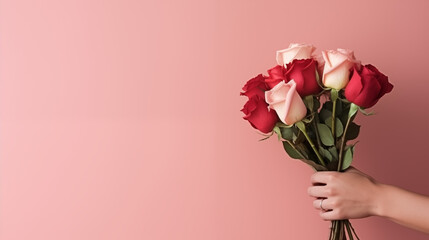 bouquet of roses in a hand