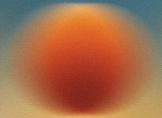 Grainy soft gradient sunset color sun shape in motion blur. Orange grainy dust gradient background, blurry color noise texture. Grainy noise texture gradient background