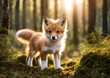 red fox in the grass forest