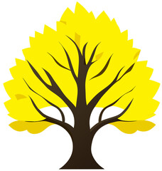Wall Mural - tree with yellow leaves