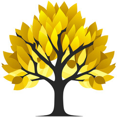 Wall Mural - tree yellow  with leaves