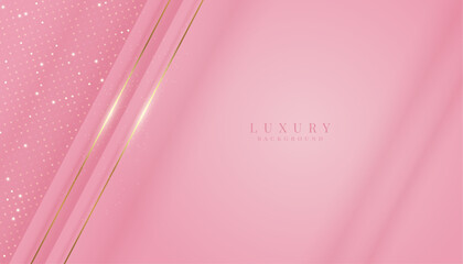 Wall Mural - Luxurious pink background with sparkling gold and glitter. modern elegant abstract background