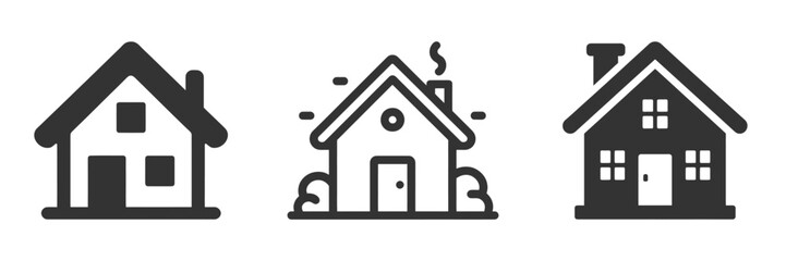 Home icon set. Vector illustration