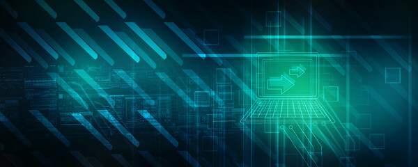 2d illustration Abstract futuristic electronic circuit technology background