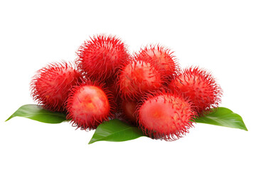 Wall Mural - a collection of rambutan isolated on a transparent background, generative ai