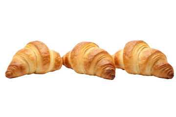 Wall Mural - a collection of croissants isolated on a transparent background, generative ai